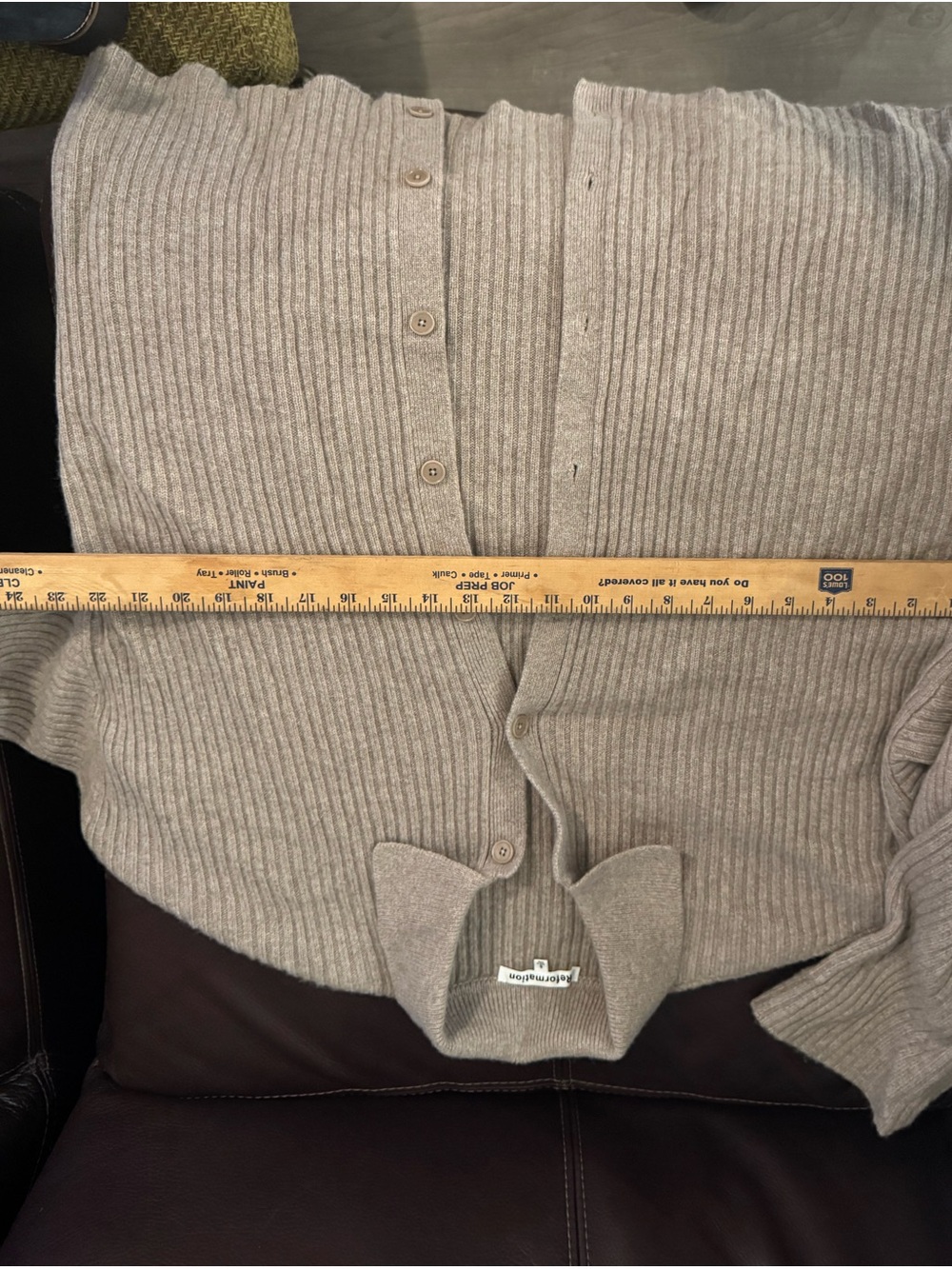 Reformation Fantino cashmere sweater ribbed knit full button down oversized - Picture 4 of 13